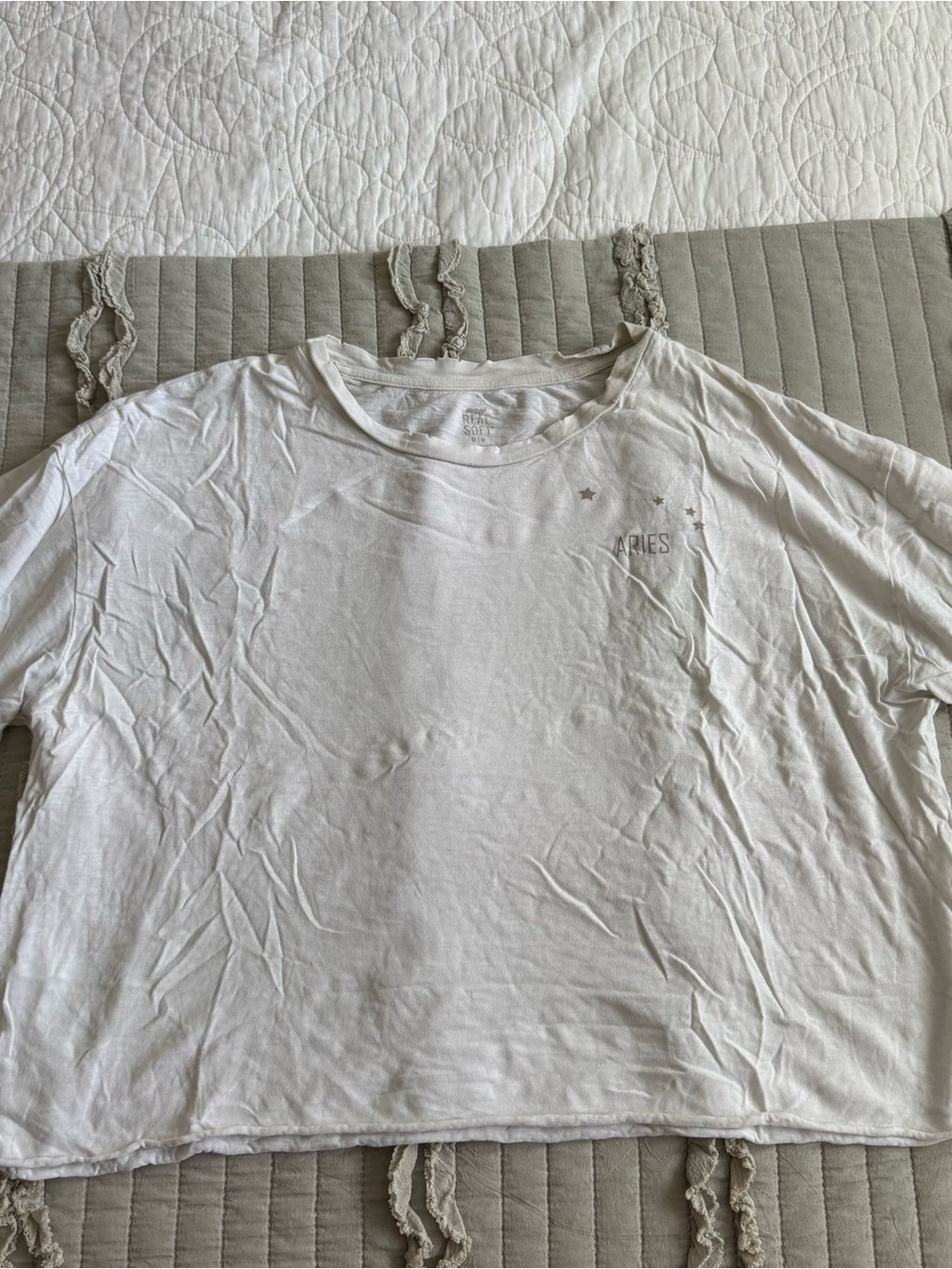 White Graphic Short-Sleeve Aerie Aries Star Sign Shirt